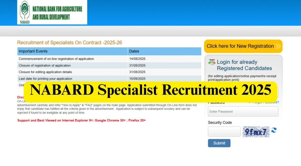 NABARD Recruitment 2025, Apply Online for Specialist Vacancies 1 NABARD Recruitment 2025