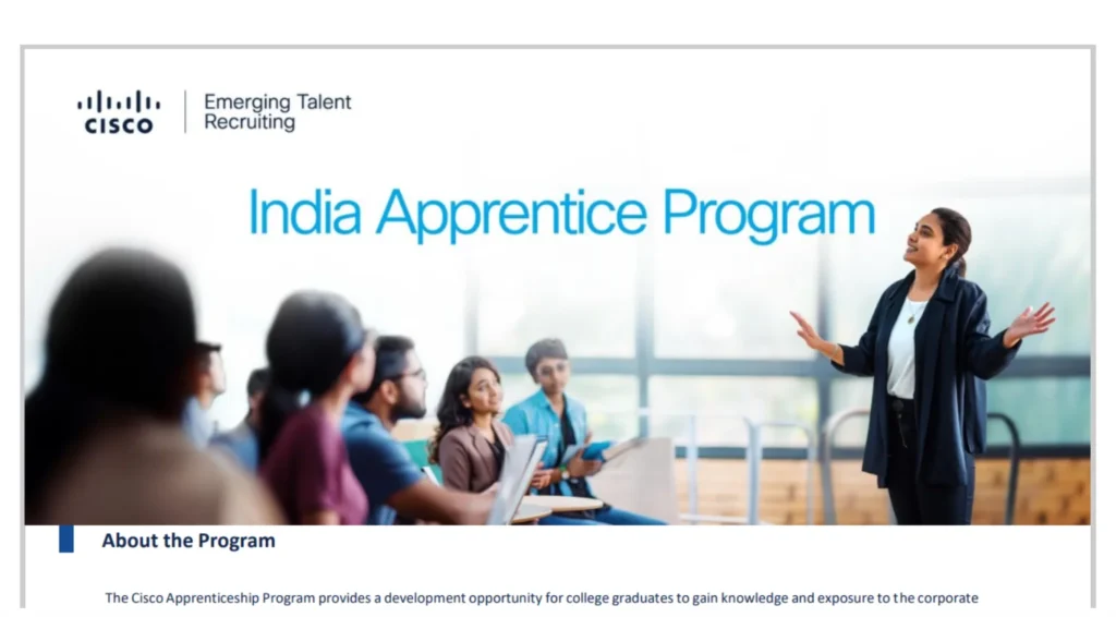 CISCO India Apprenticeship Program 2025: Apply Now for a 12-Month Corporate Training Opportunity 1 Cisco India Apprenticeship Program 2025: An Opportunity to Launch Your Corporate Career