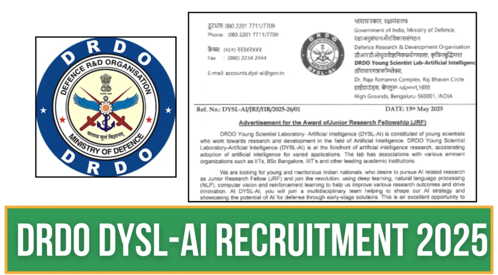 DRDO Young Scientist Lab-Artificial Intelligence JRF Recruitment 2025 Notification Out 1 DRDO Young Scientist Lab-Artificial Intelligence