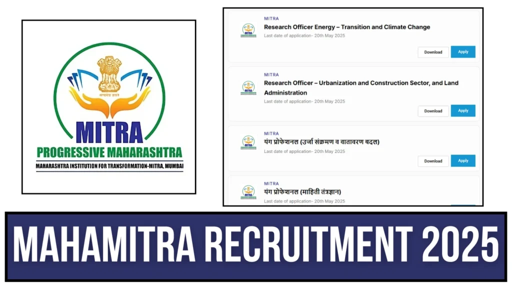 MAHAMITRA Recruitment 2025: Notification Out for Research Officers, Young Professionals & Sector Expert Posts 1 MAHAMITRA Recruitment 2025