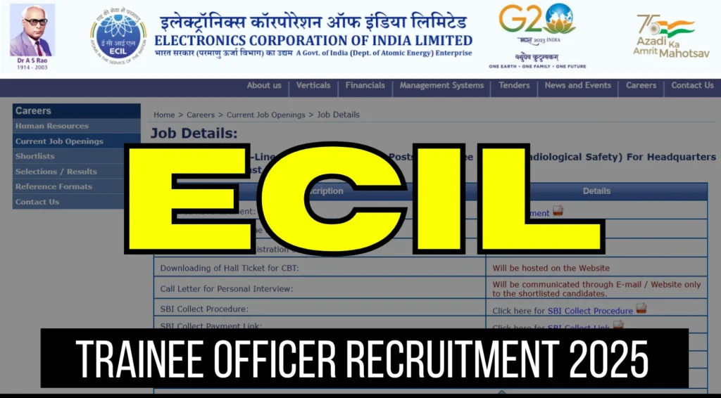 ECIL Trainee Officer Recruitment 2025 Notification Out for Radiological Safety Post, Apply Online Now 1 ECIL Trainee Officer Recruitment 2025 Notification Out for Radiological Safety Post, Apply Online Now