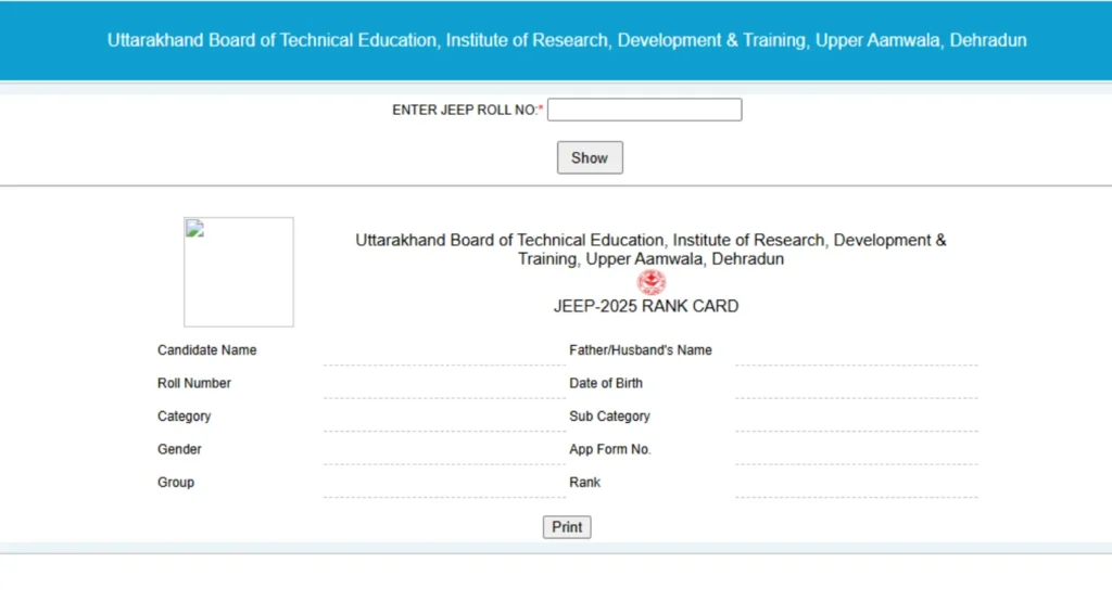 UK Polytechnic Result 2025 Declared at ubterjeep.co.in, Direct JEEP 2025 Rank Card Link to Download 1 UK Polytechnic Result 2025 Declared at ubterjeepcoin Direct JEEP Rank Card Link to Download