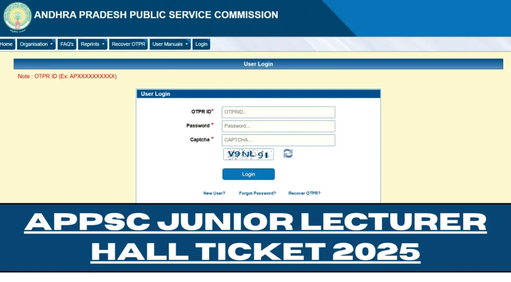 APPSC Junior Lecturer Hall Ticket 2025 Out, Download Admit Card Link Here 1 APPSC Junior Lecturer Hall Ticket 2025 Out