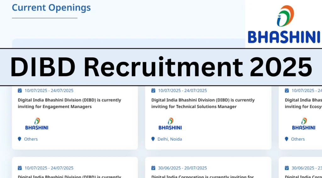 Digital India Bhashini Division (DIBD) Multiple Vacancies Notification 2025 Out, Apply Online 1 Digital India Bhashini Division DIBD Recruitment 2025