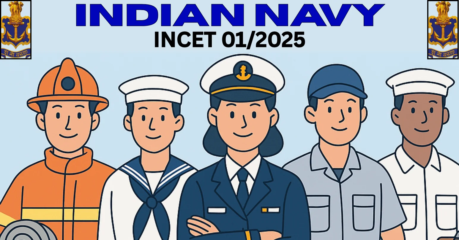 Indian Navy Civilian INCET 01/2025 Notification Out for 1110 Vacancy
