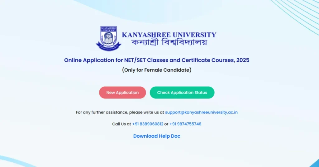 Kanyashree University Offers Special Courses for Women: Apply by July 7 1 Kanyashree University NET/SET Coaching Programme