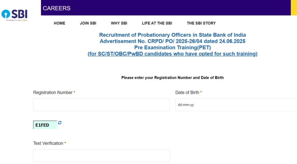 SBI PO Prelims Admit Card 2025 Released, Download Call Letter Now 2 SBI PO Pre-Examination Training (PET) Link 2025