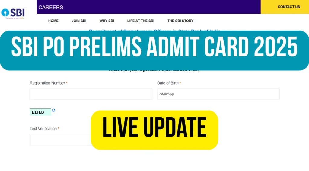 SBI PO Prelims Admit Card 2025 Released, Download Call Letter Now 1 SBI PO Prelims Admit Card 2025