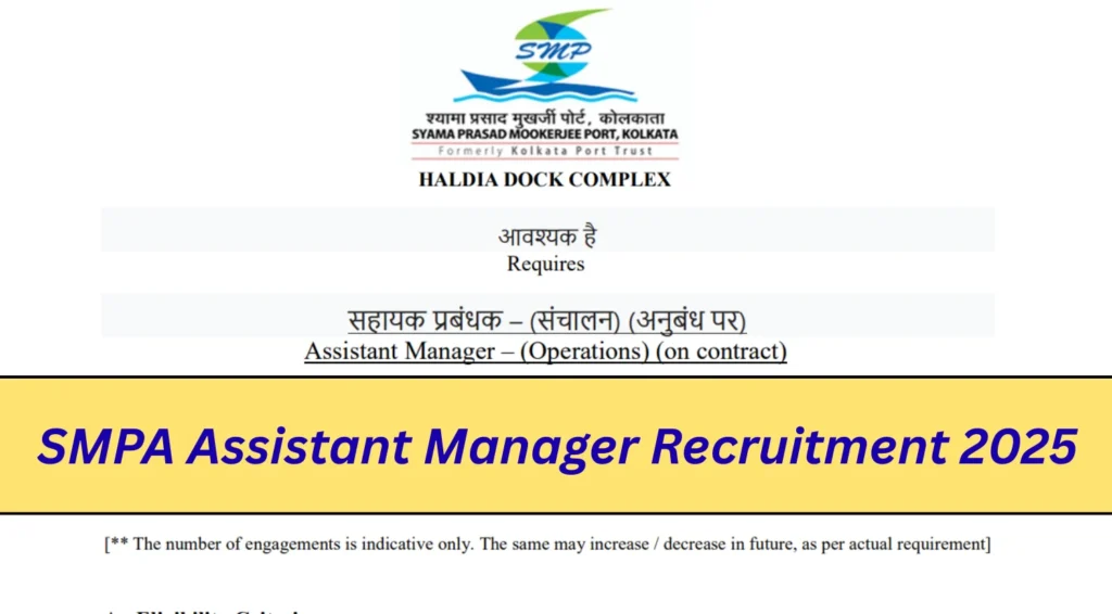 SMPA Assistant Manager Recruitment 2025, Apply Offline 1 SMPA Assistant Manager Recruitment 2025