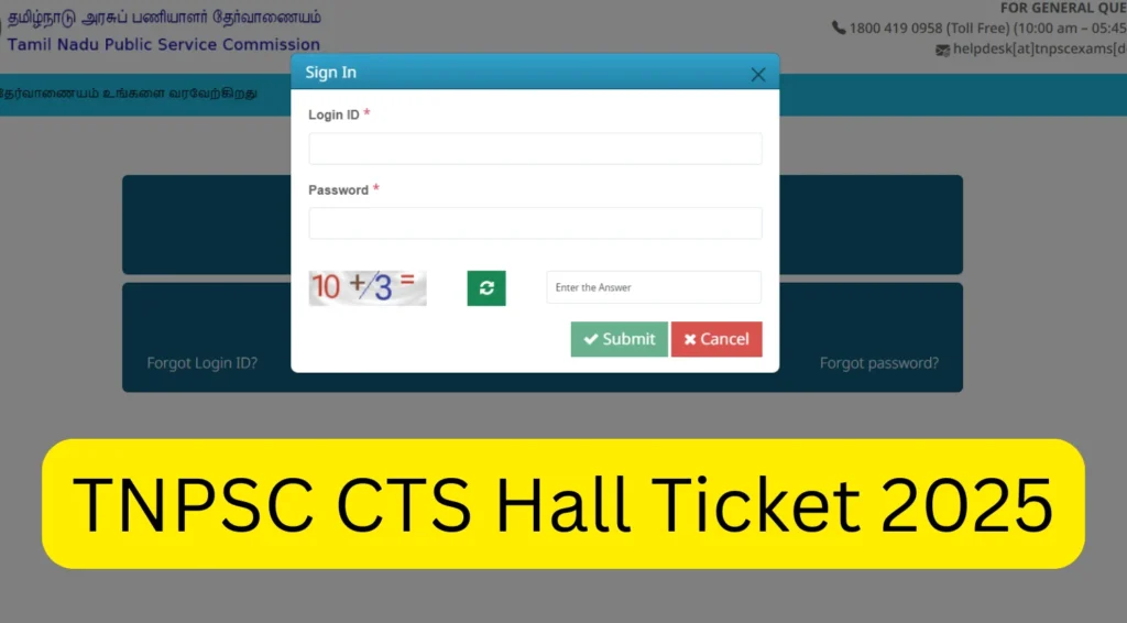 TNPSC CTS Hall Ticket 2025 Out for 20 to 23 July Exam, Download Link Here 1 TNPSC CTS Hall Ticket 2025