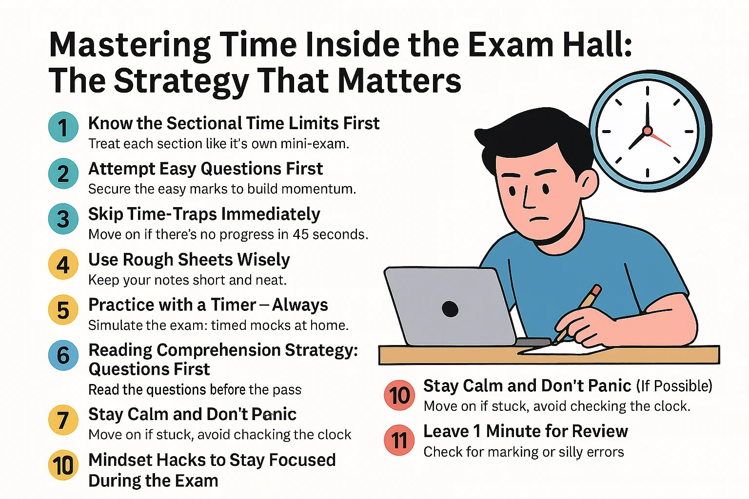 Top 10 Time Management Tips for the IBPS PO 2025 Exam 4 key time management tips for IBPS PO 2025 exam hall