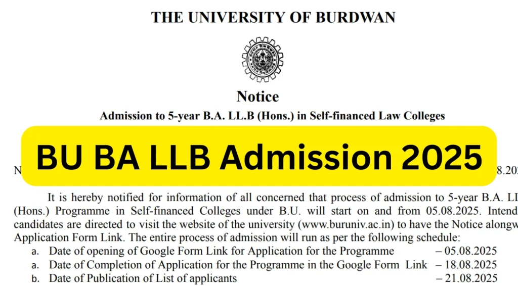 BU BA LLB Admission 2025 Notification Out, Apply for 5-Year Program 1 BU BA LLB Admission 2025