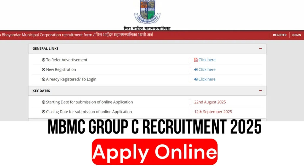 MBMC Group C Recruitment 2025: Apply Online for 358 Fireman, JE & Other Posts 1 MBMC Group C Recruitment 2025