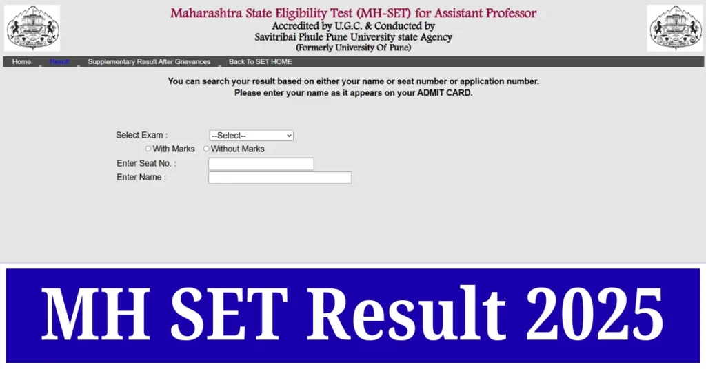 MH SET Result 2025 Out at setexam.unipune.ac.in, Download Score Card, Cut Off Marks Here 1 MH SET Result 2025 has been released at setexam.unipune.ac.in. Download scorecard, check category-wise cut-off & qualifying marks