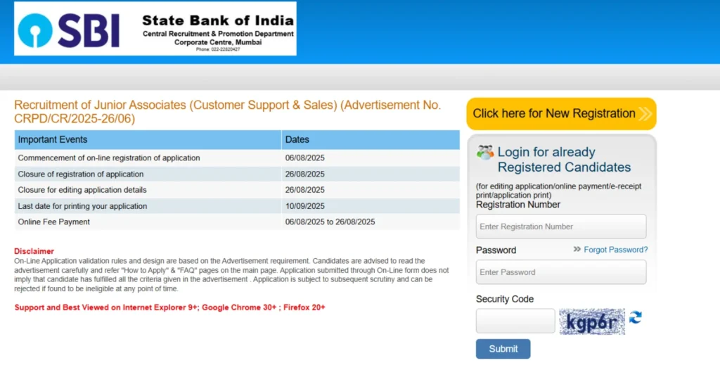 SBI Clerk Apply Online 2025 Link Activated for Junior Associate Posts, Submit Your Application by August 26 1 SBI Clerk Apply Online 2025 Link Activated for Junior Associate Posts, Submit Your Application by August 26 at sbi.co.in