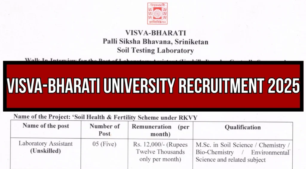 Visva-Bharati University Recruitment 2025 Notification for Laboratory Assistant Posts 1 Visva-Bharati University Recruitment 2025