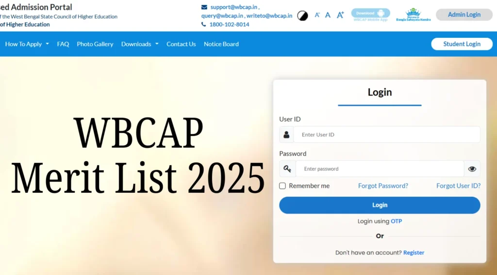 WBCAP Merit List 2025 Out, West Bengal UG 1st Merit List Link Live 1 WBCAP Merit List 2025