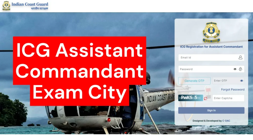 ICG Assistant Commandant Exam City 2025 Out, Check CGCAT 2027 City Intimation Link Here 1 ICG Assistant Commandant Exam City 2025 Out