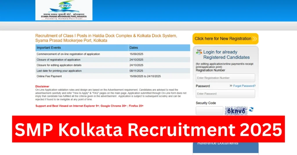 SMP Kolkata Recruitment 2025, Apply Online Starts for Assistant Manager and Other Class I Posts 1 SMP Kolkata Recruitment 2025
