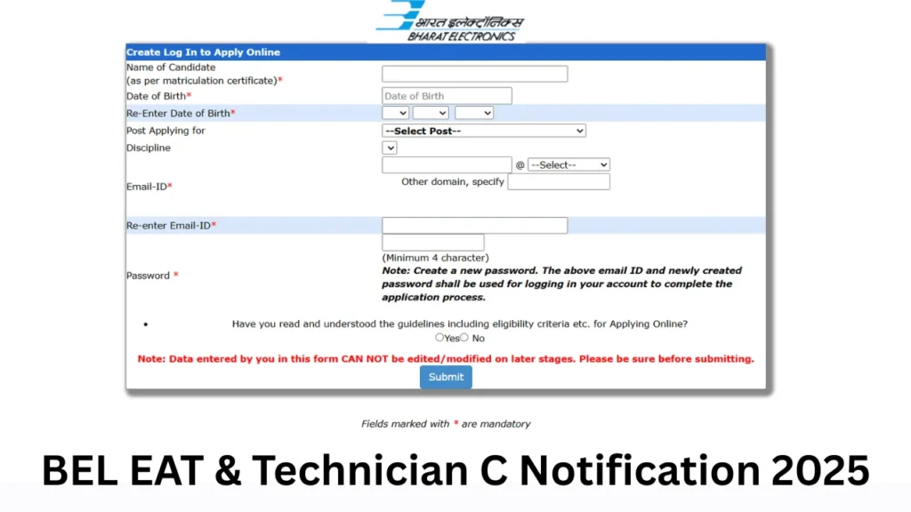 BEL Engineering Assistant Trainee & Technician C Notification 2025 Out, Apply Online 1 BEL Engineering Assistant Trainee & Technician C Notification 2025