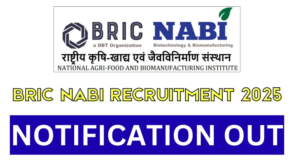 BRIC NABI Recruitment 2025 Notification Out for Administrative and Scientific Posts 1 BRIC NABI Recruitment 2025 Notification Out for Administrative and Scientific Posts