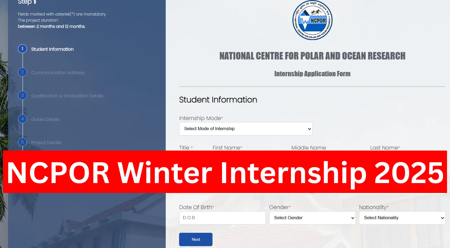 NCPOR Winter Internship 2025