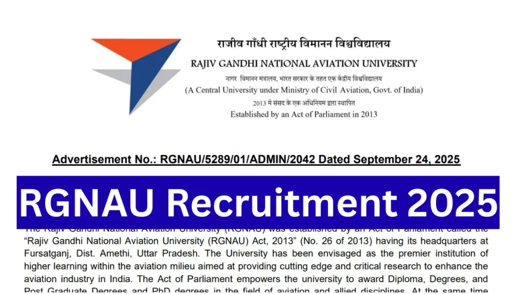 RGNAU Recruitment 2025 Notification Out for 47 Teaching Positions, Apply Now 1 RGNAU Recruitment 2025