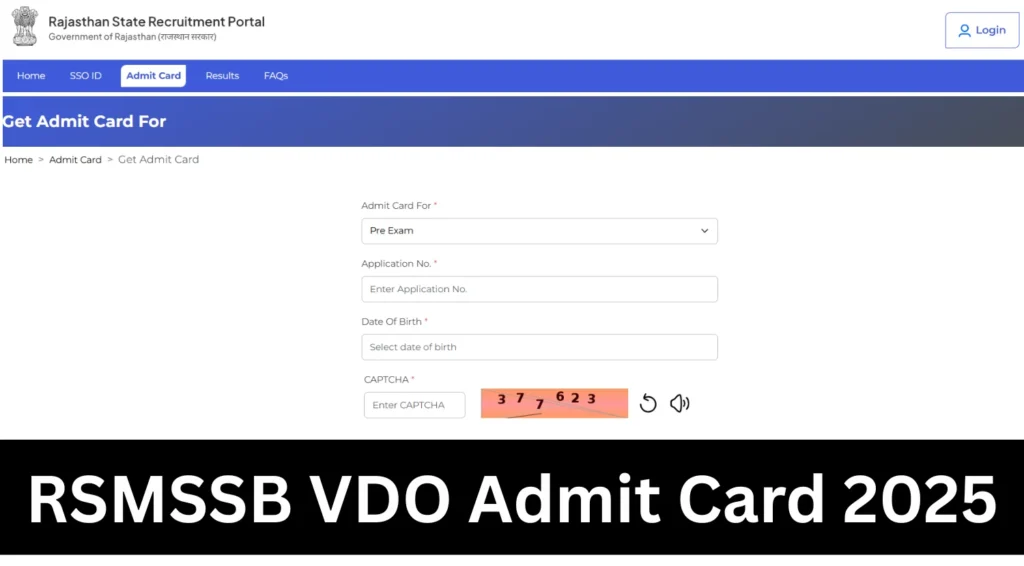 RSMSSB VDO Admit Card 2025 OUT at rssb.rajasthan.gov.in: Download Rajasthan VDO Exam Hall Ticket Here 1 RSMSSB VDO Admit Card 2025