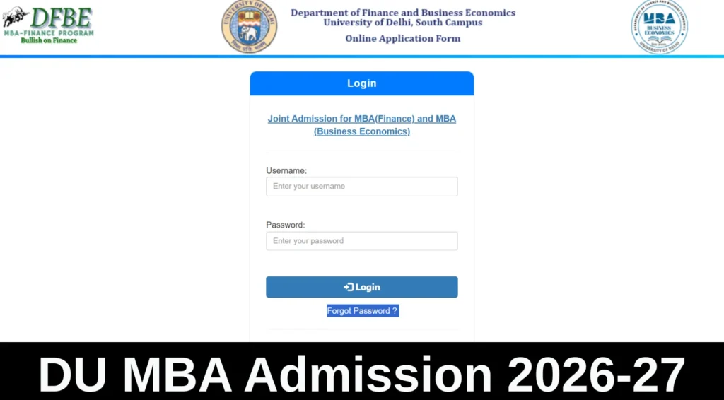 Delhi University MBA Admission 2026-27: Apply Online for Business Economics and Finance Programs 1 Delhi University MBA Admission 2026-27: Apply Online for Business Economics and Finance Programs