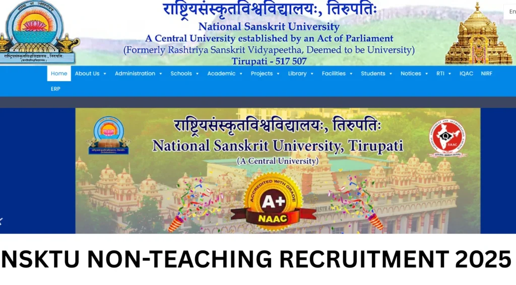 National Sanskrit University Non-Teaching Recruitment 2025 Notification Out, Apply Online 1 National Sanskrit University Non-Teaching Recruitment 2025 Notification Out, Apply Online