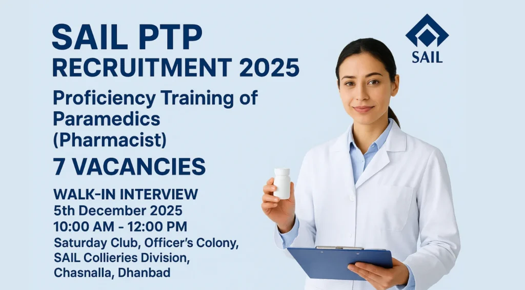 SAIL PTP Recruitment 2025 Notification Out, Check Details for Pharmacist Trainee Posts 1 SAIL PTP Recruitment 2025 Notification Out, Check Details for Pharmacist Trainee Posts