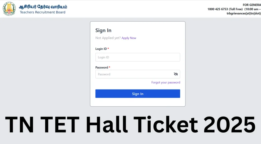 TN TET Hall Ticket 2025 Link Active, Paper 1 & 2 Admit Card Link @trb.tn.gov.in 1 TN TET Hall Ticket 2025 Link Active, Paper 1 & 2 Admit Card