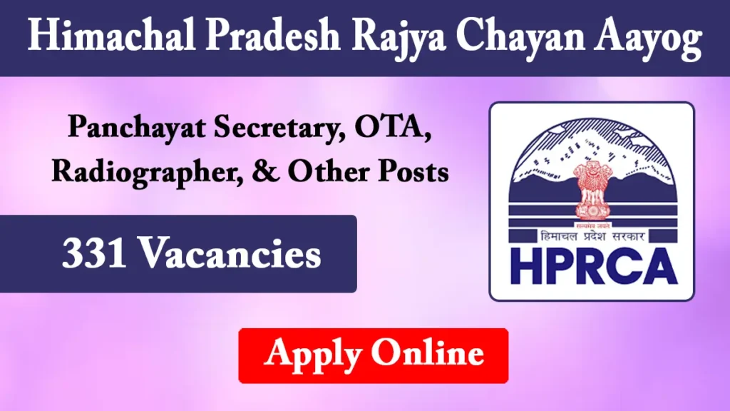 HPRCA 331 Vacancy 2026: Apply Online for Panchayat Secretary, OTA and Various Posts 1 HPRCA 331 Vacancy 2026, Apply Online